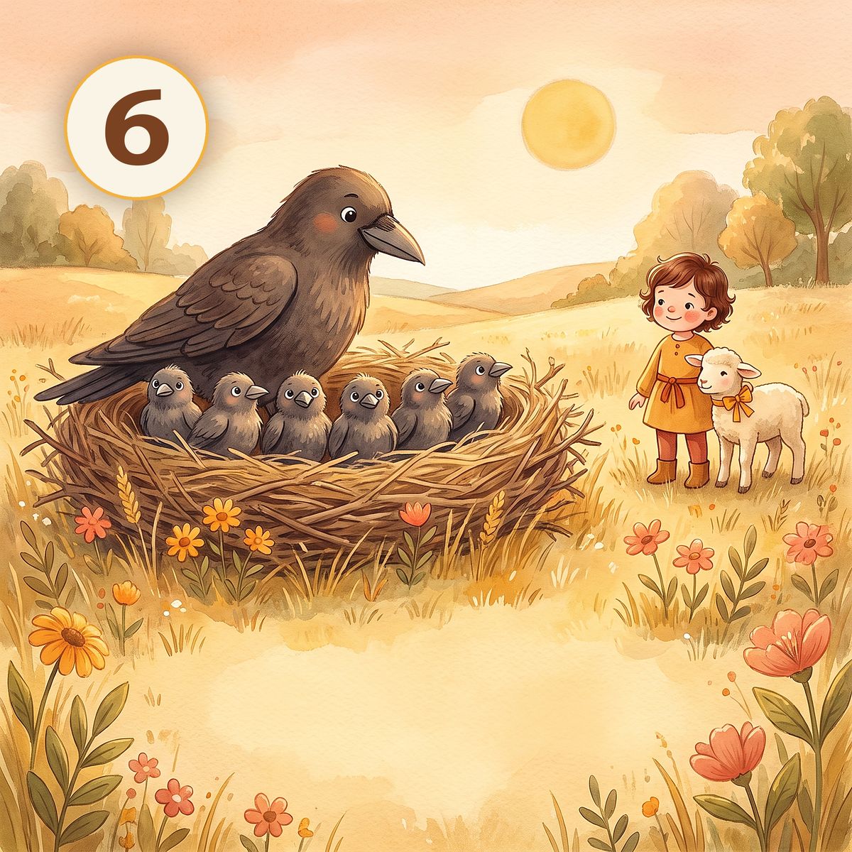 Interior artwork from Over in the Meadow, plate 2