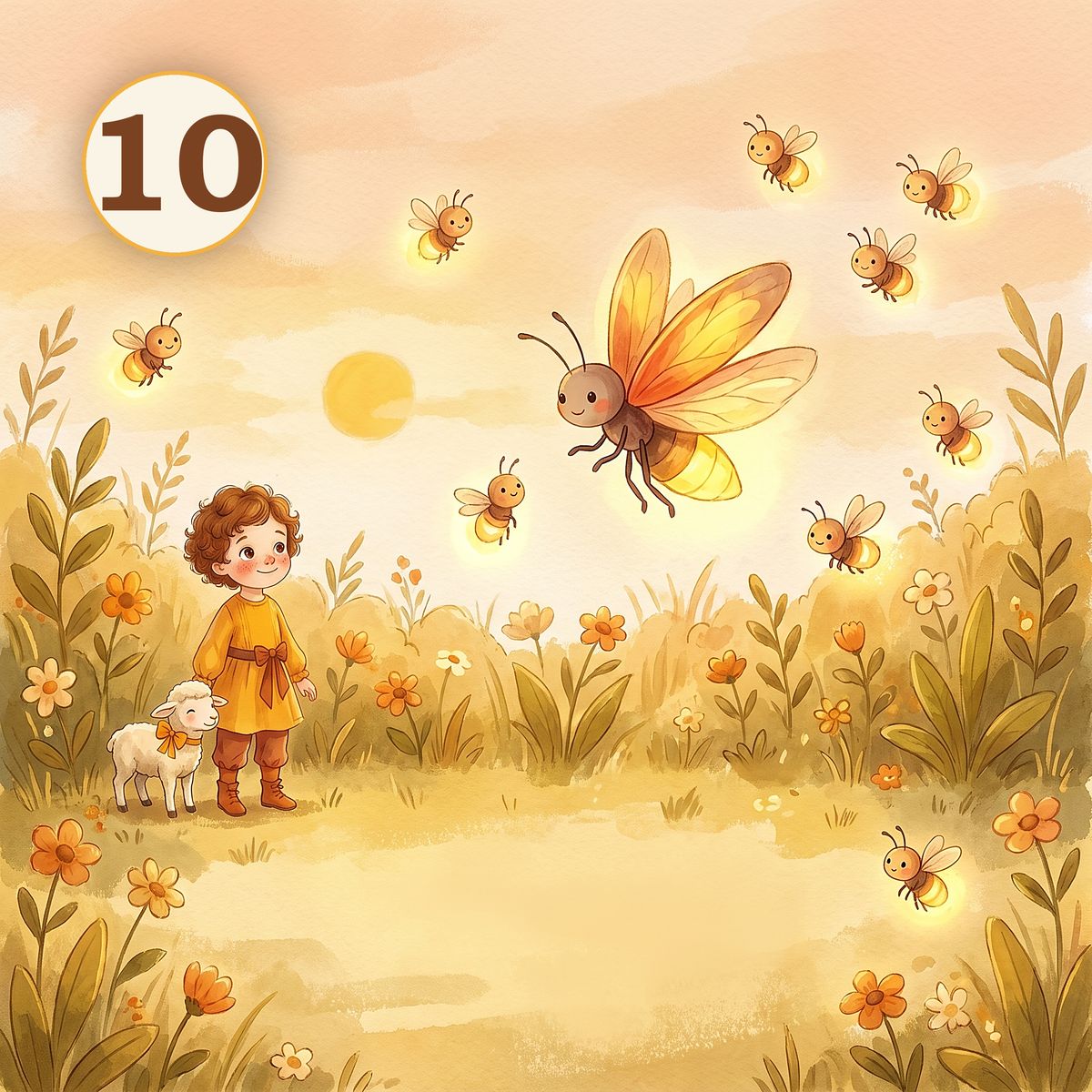 Interior artwork from Over in the Meadow, plate 3