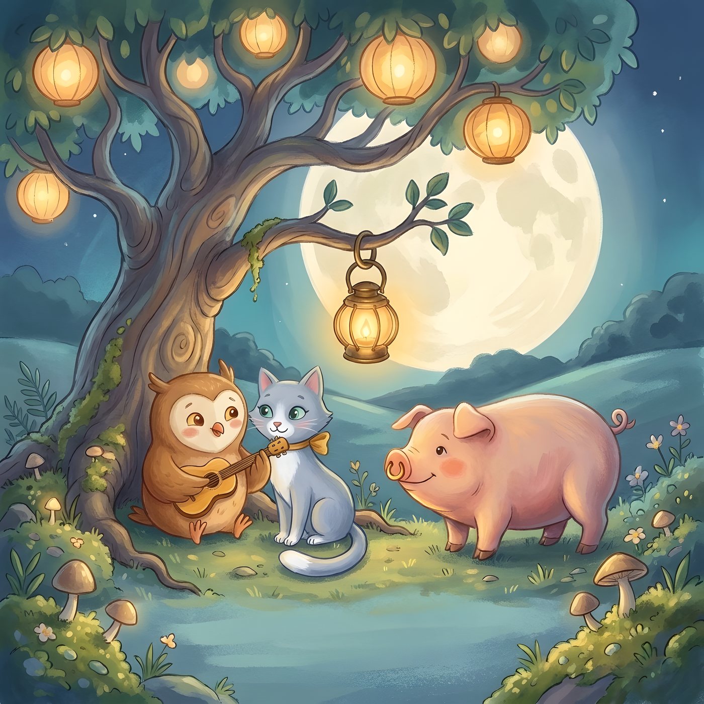 Interior illustration from The Owl and the Pussycat