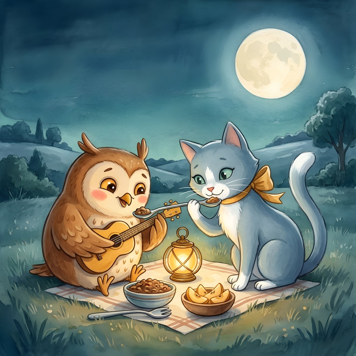Interior illustration from The Owl and the Pussycat