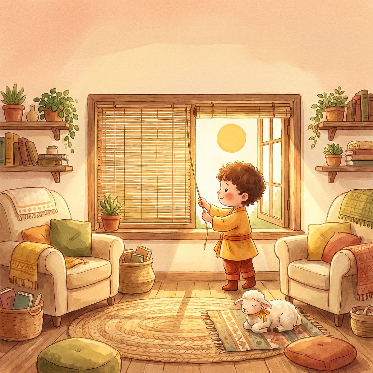 Interior artwork from Summer Sun, plate 1