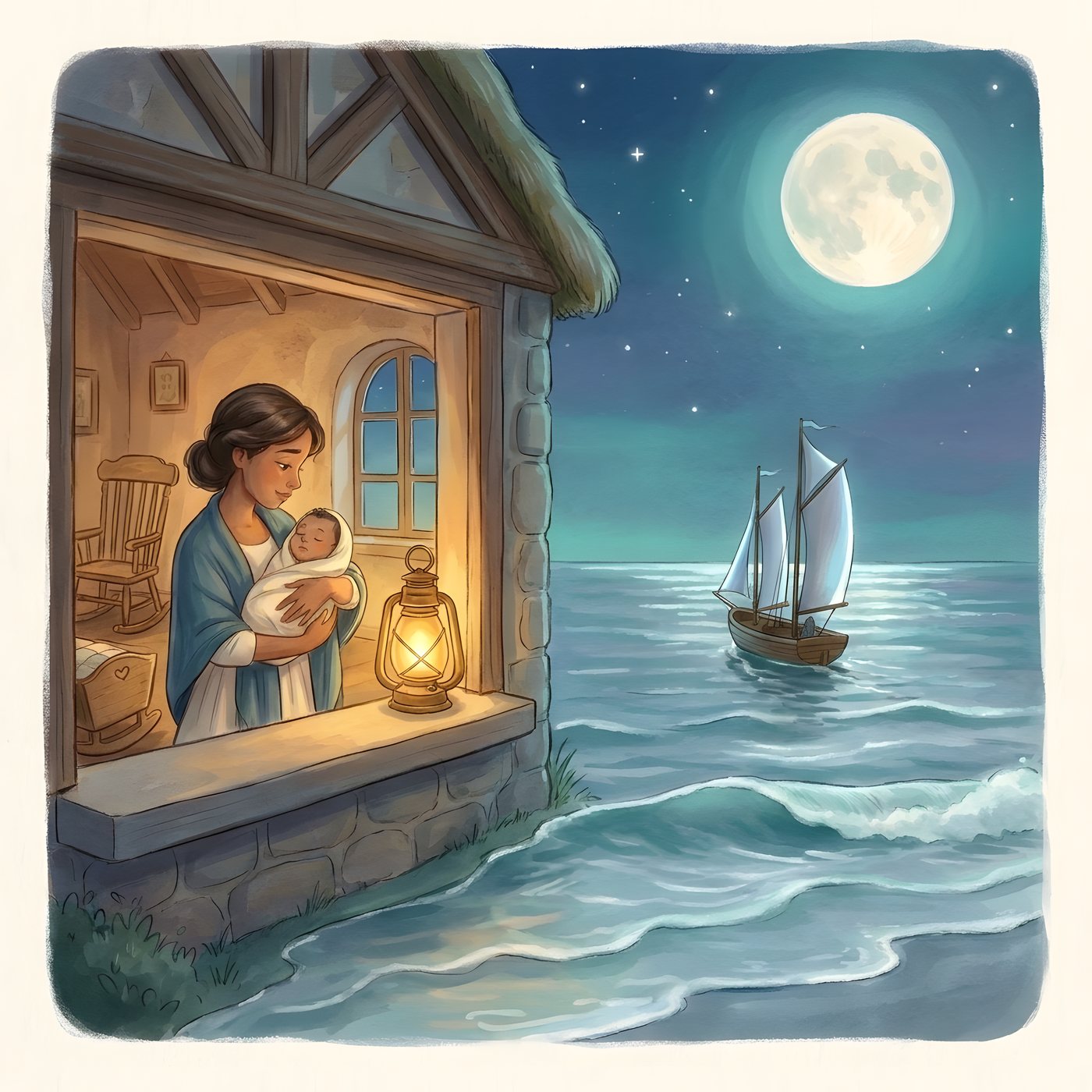 Interior illustration from Sweet and Low